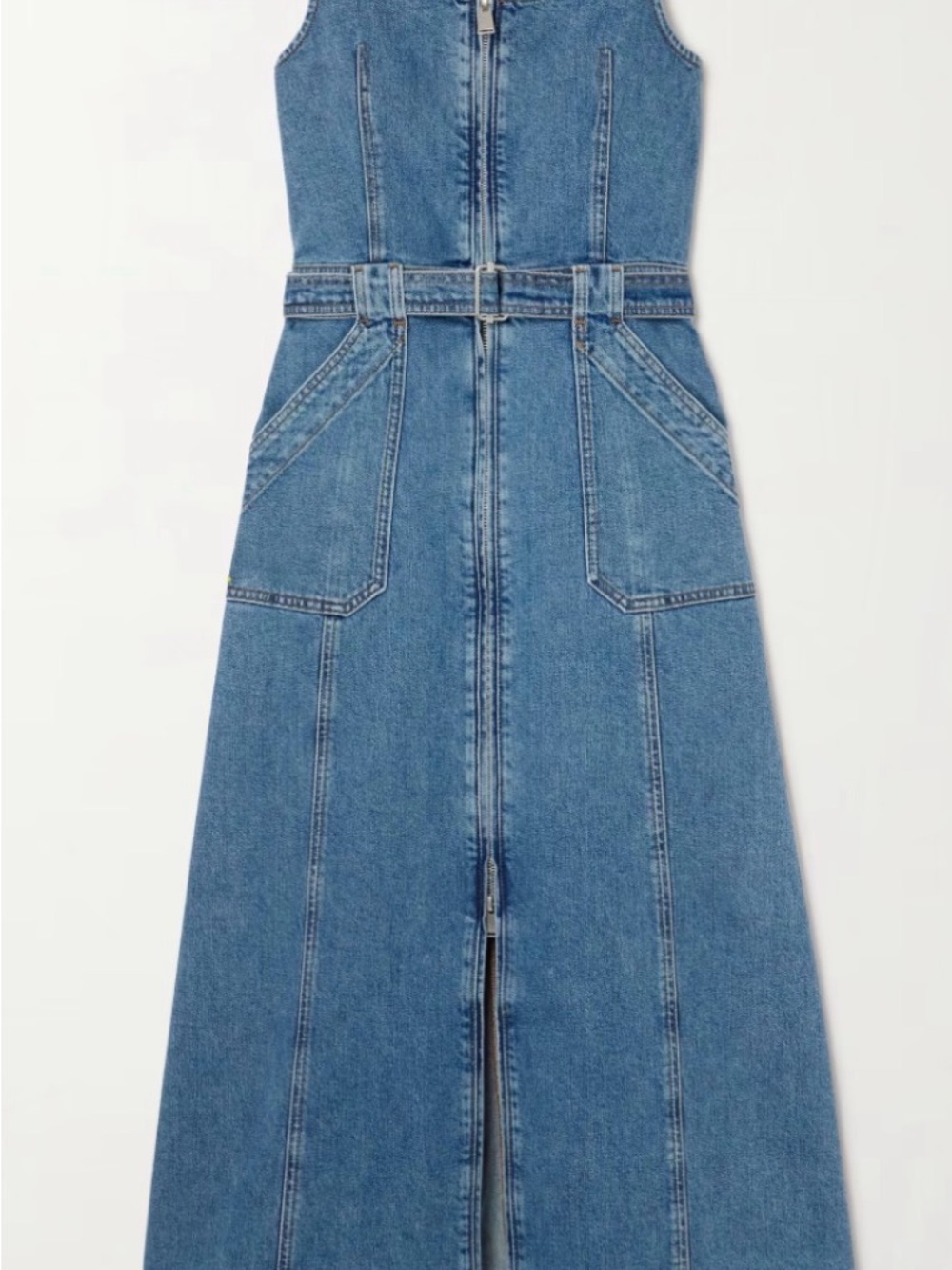 Denim Zip-Front Women’s Jeans Overall Dress in Blue